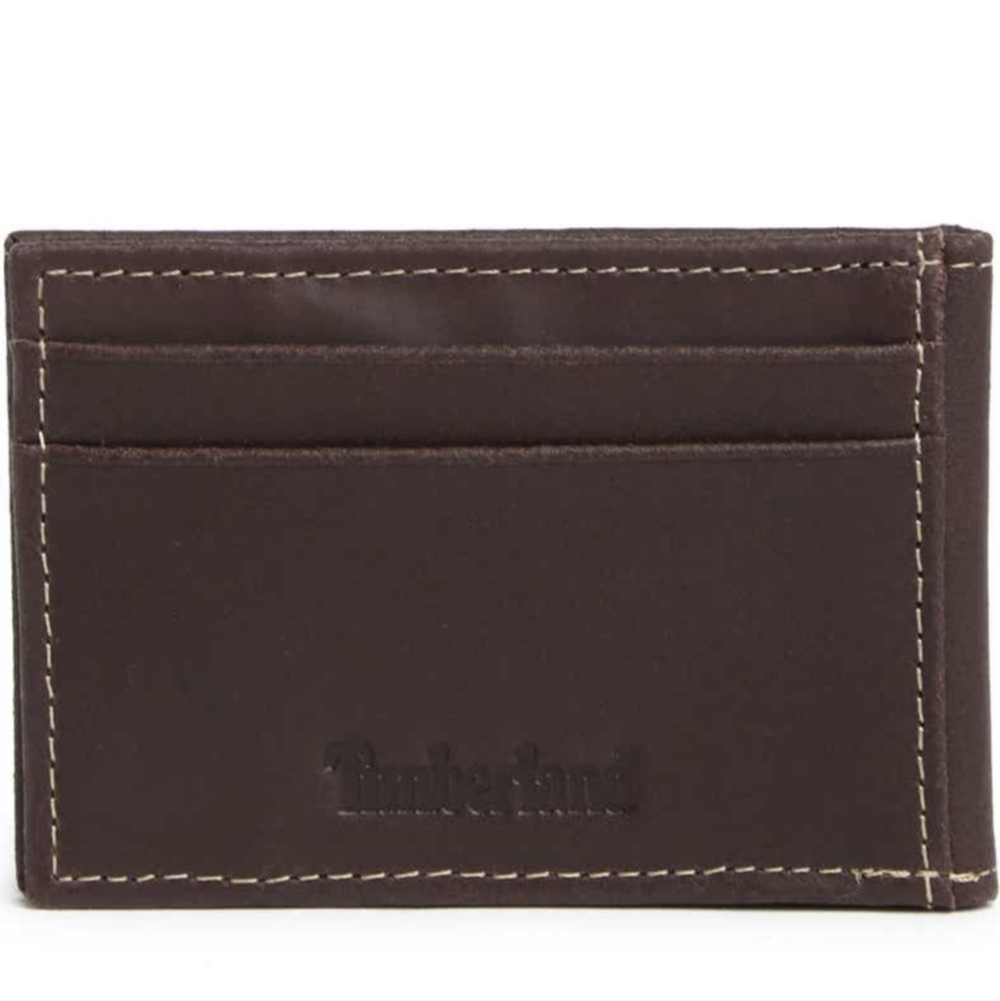 Timberland leather flip clip wallet